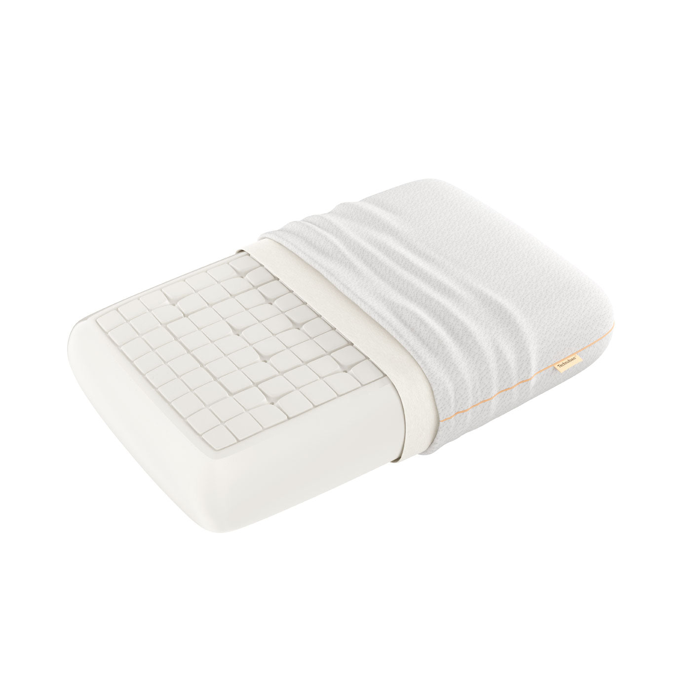 Technofoam Deluxe half covered on a white background