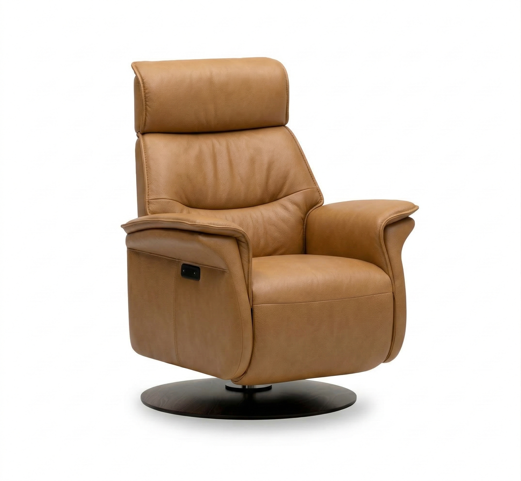 Quarter view of an IMG comfort Sedona recliner in trend nature on a white background